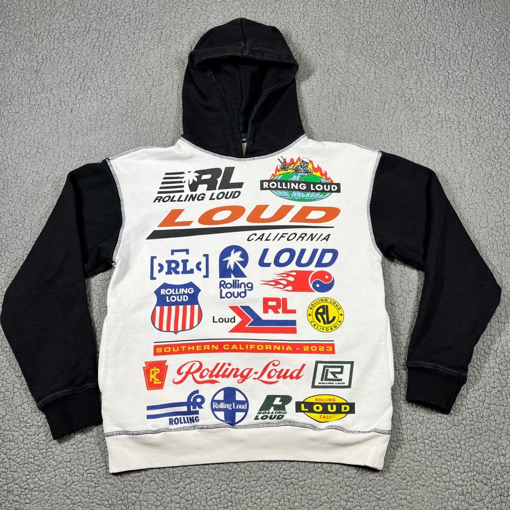 Rolling Loud Festival Hoodie California 2023 Inglewood Mens Medium Black White